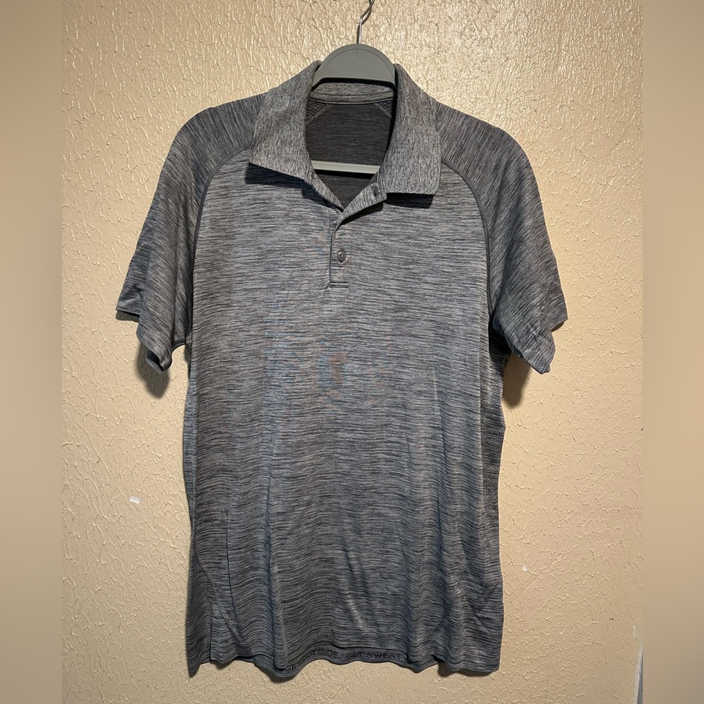 Lululemon Shirt Men’s‎ Collar Stretchy Grey Size Medium